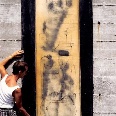 Latex Graphite Peinture 212 X 72 Cm
